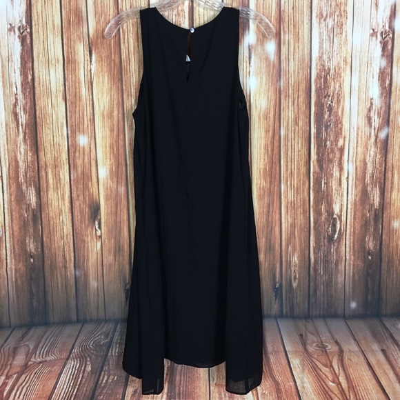 Max Studio Crochet Daisy Black White Sleeveless Mod Mini Shift Dress Small - Picture 2 of 6